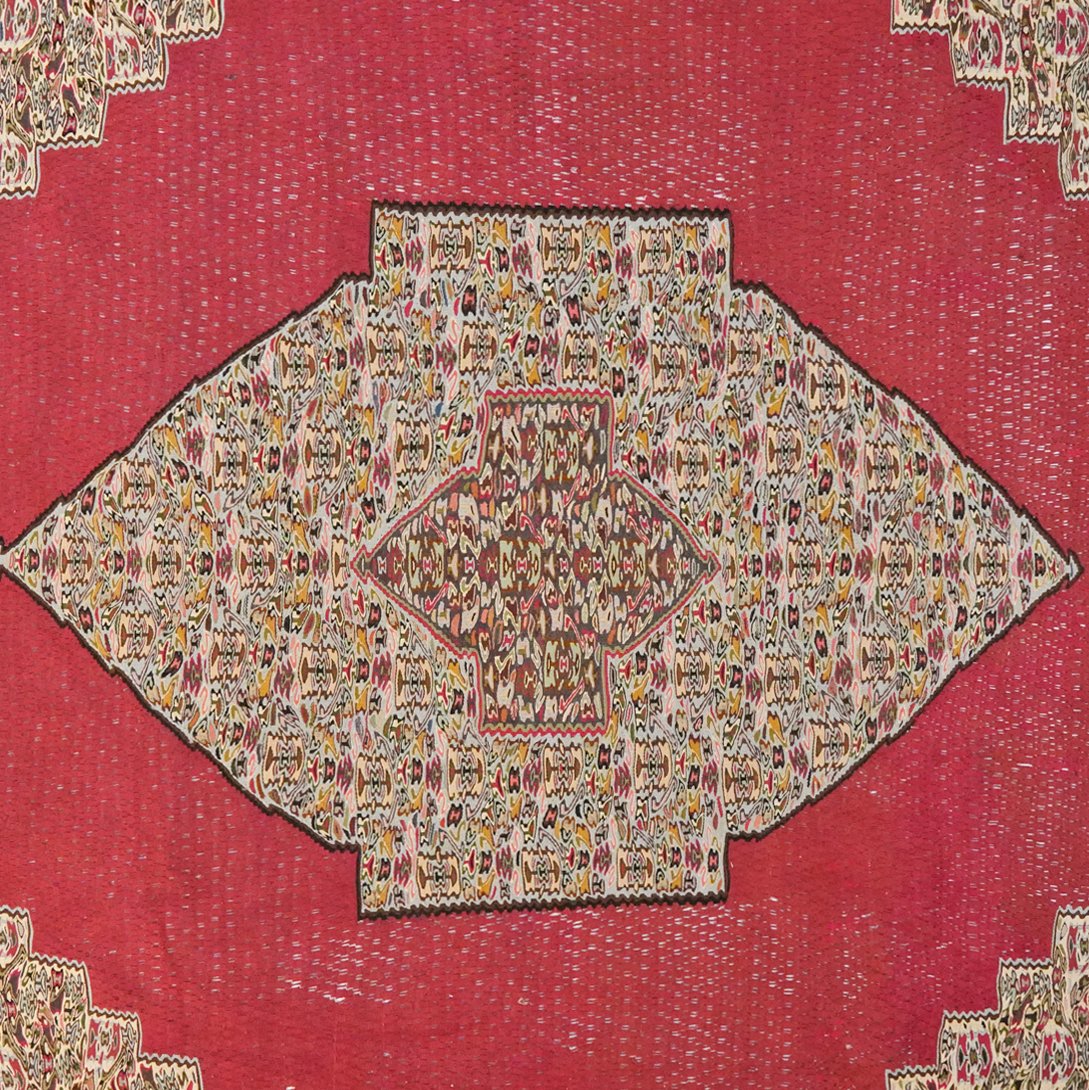 Kelim Senneh — Handmade, 267x350 cm, Red, 100% Virgin Wool | View 4