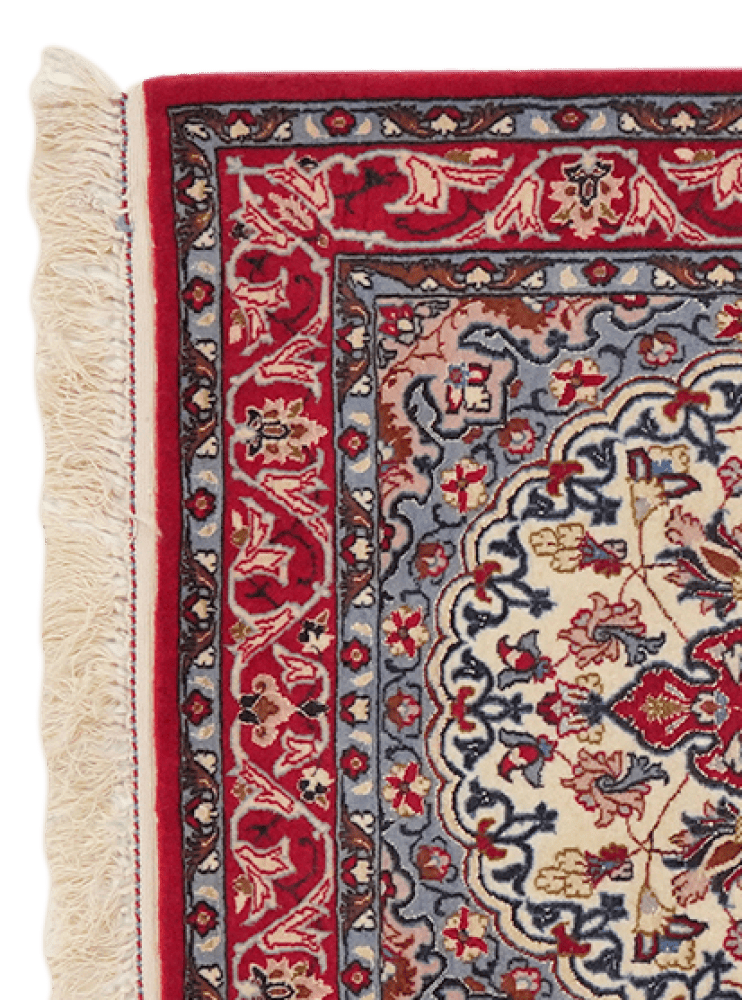 Isfahan — Hand-knotted, 71x113 cm, Beige, 90% Schurwolle, 10% Seide | View 3