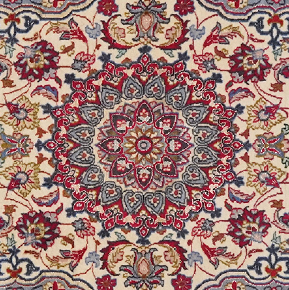 Isfahan — Hand-knotted, 71x113 cm, Beige, 90% Schurwolle, 10% Seide | View 4