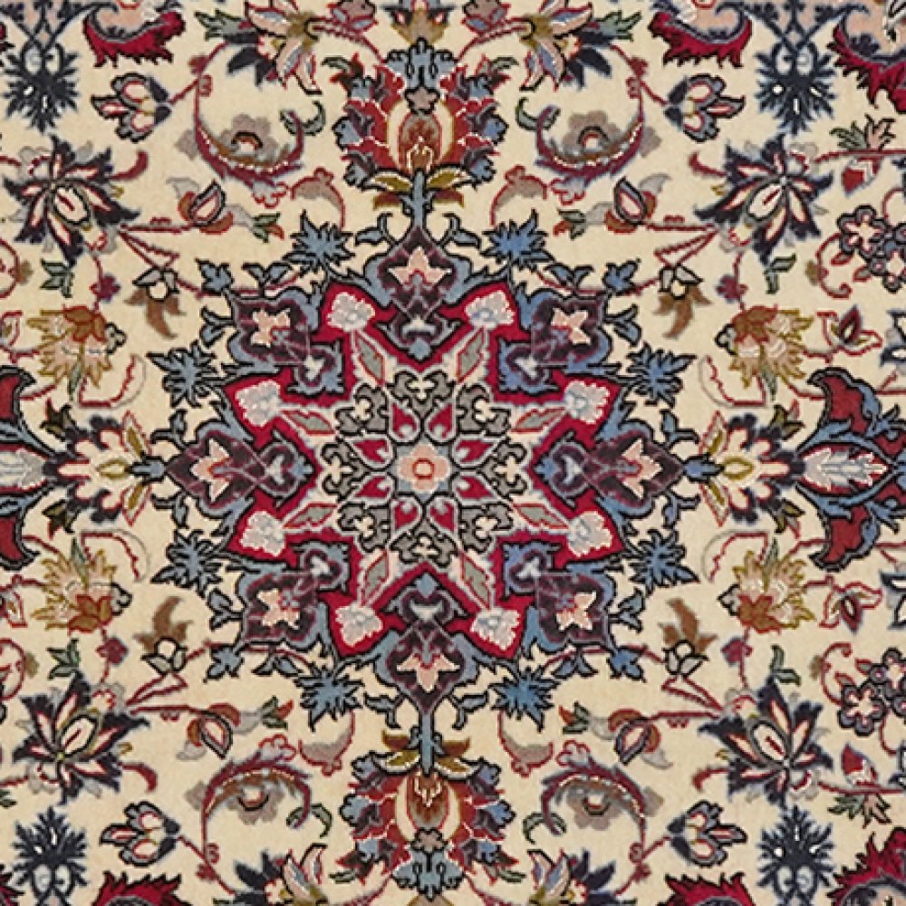 Isfahan — Hand-knotted, 73x111 cm, Beige, 90% Schurwolle, 10% Seide | View 4