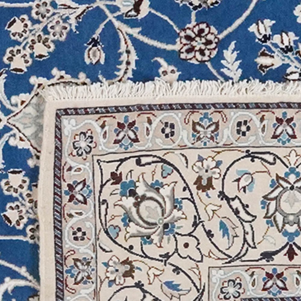 Nain 9La — Hand-knotted, 201x316 cm, Blue, 100% Virgin Wool | View 6