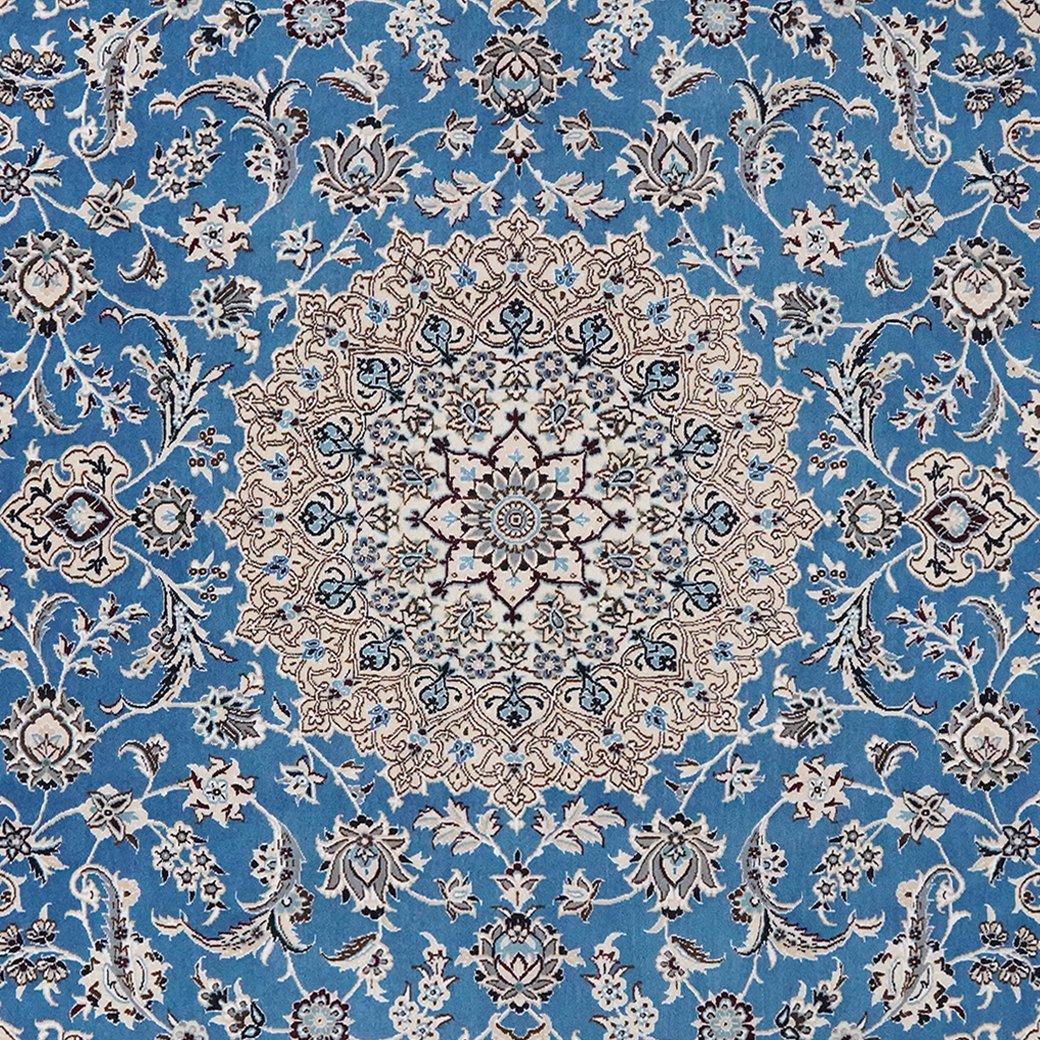 Nain 9La — Hand-knotted, 207x313 cm, Blue, 100% Virgin Wool | View 4