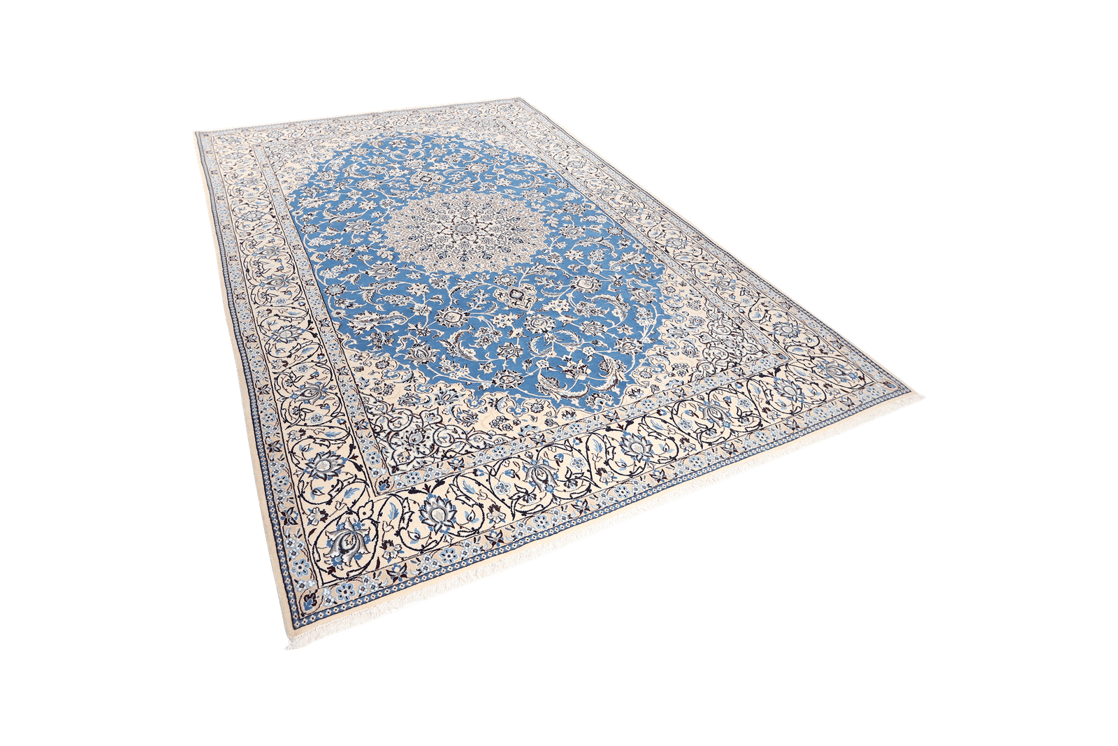 Nain 9La — Hand-knotted, 207x313 cm, Blue, 100% Virgin Wool | View 5