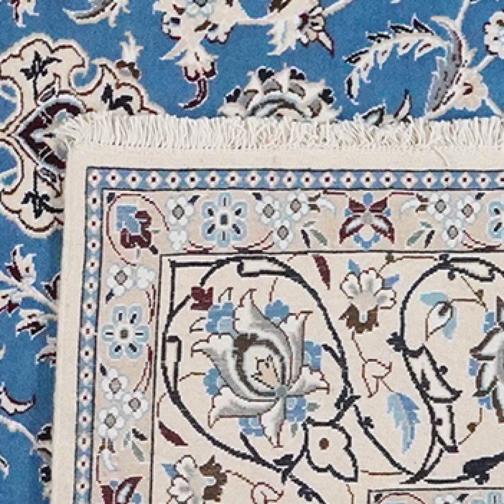 Nain 9La — Hand-knotted, 207x313 cm, Blue, 100% Virgin Wool | View 6