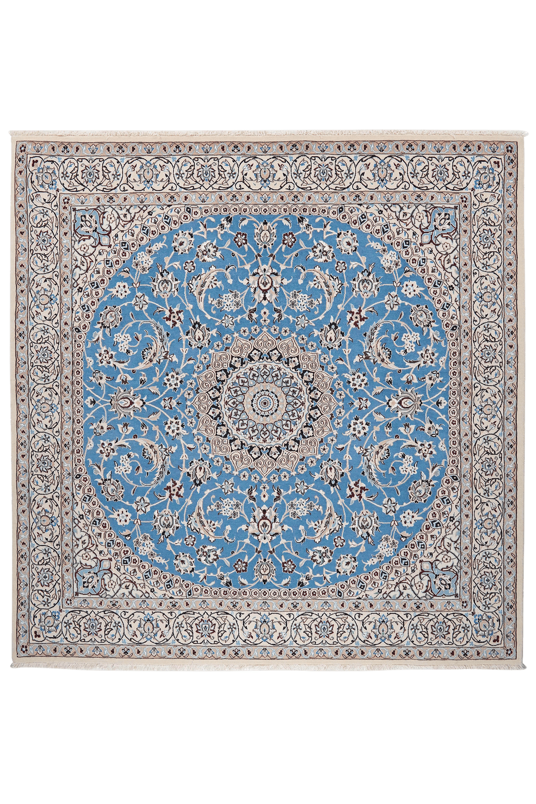 Nain 9La — Hand-knotted, 203x210 cm, Blue, 100% Virgin Wool | Main view