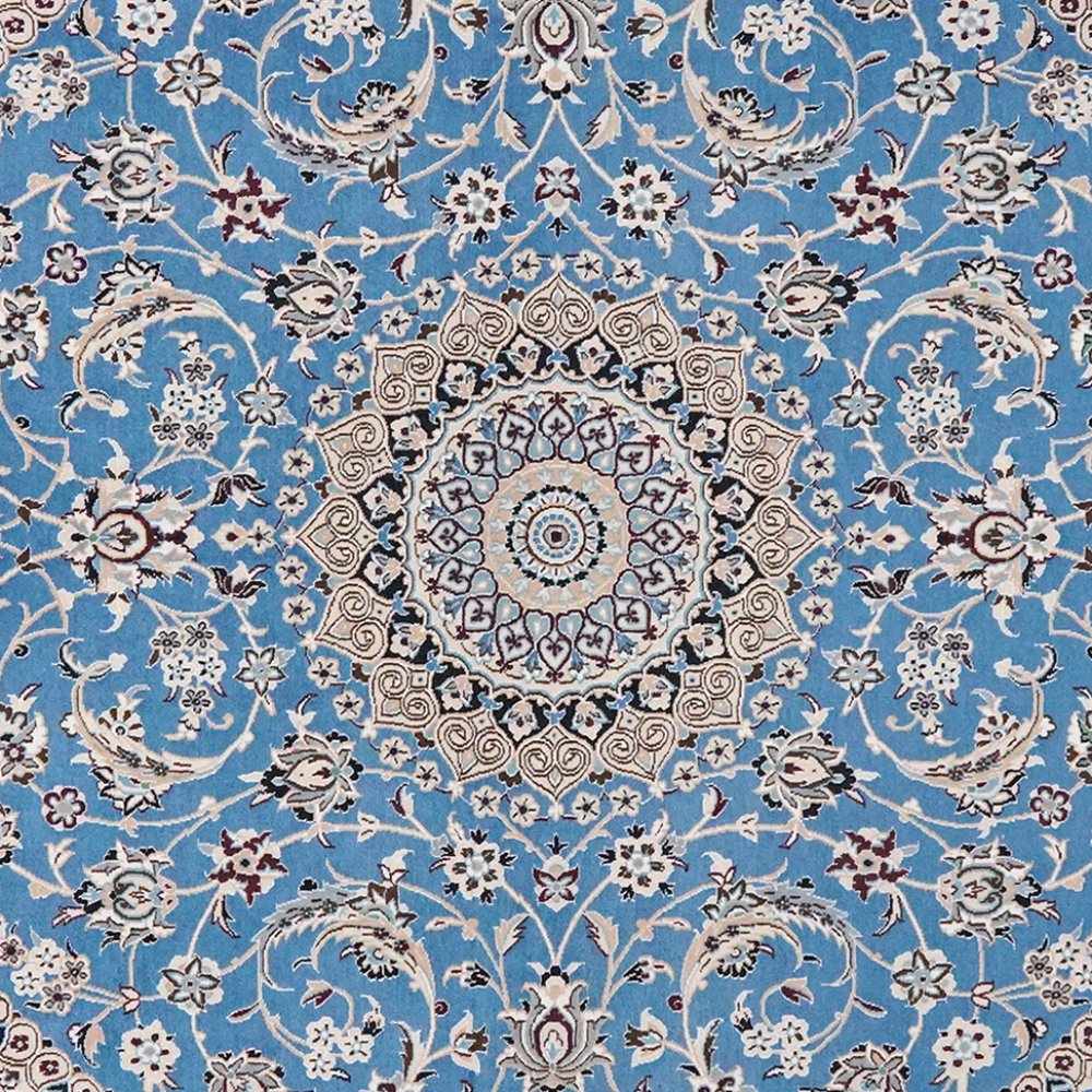 Nain 9La — Hand-knotted, 203x210 cm, Blue, 100% Virgin Wool | View 4