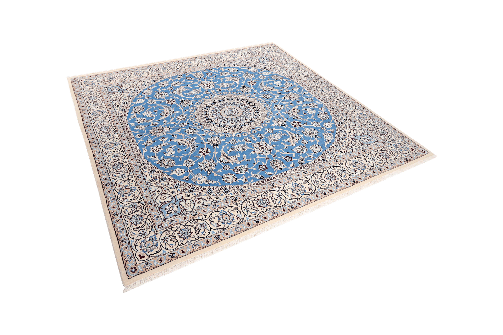 Nain 9La — Hand-knotted, 203x210 cm, Blue, 100% Virgin Wool | View 5