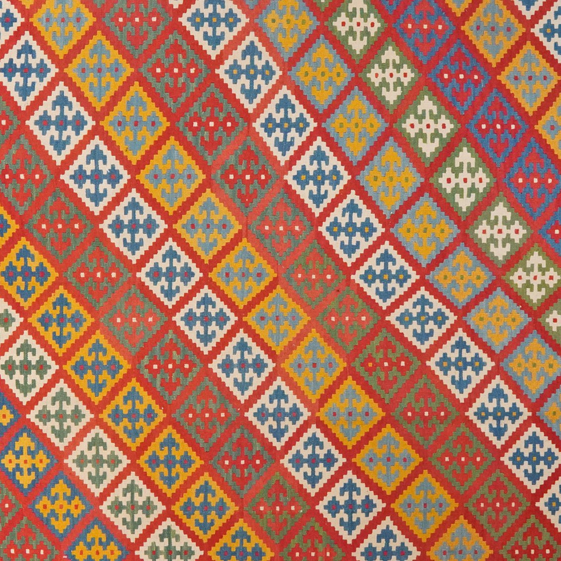 Kelim Gashgai — Handmade, 316x355 cm, Red, 100% Virgin Wool | View 4