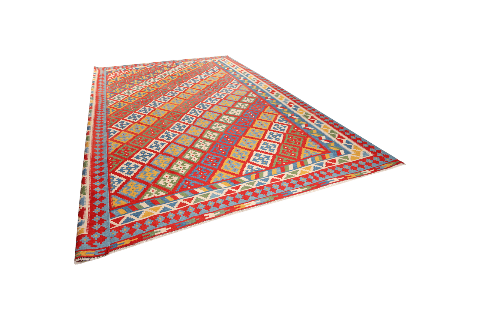 Kelim Gashgai — Handmade, 316x355 cm, Red, 100% Virgin Wool | View 5