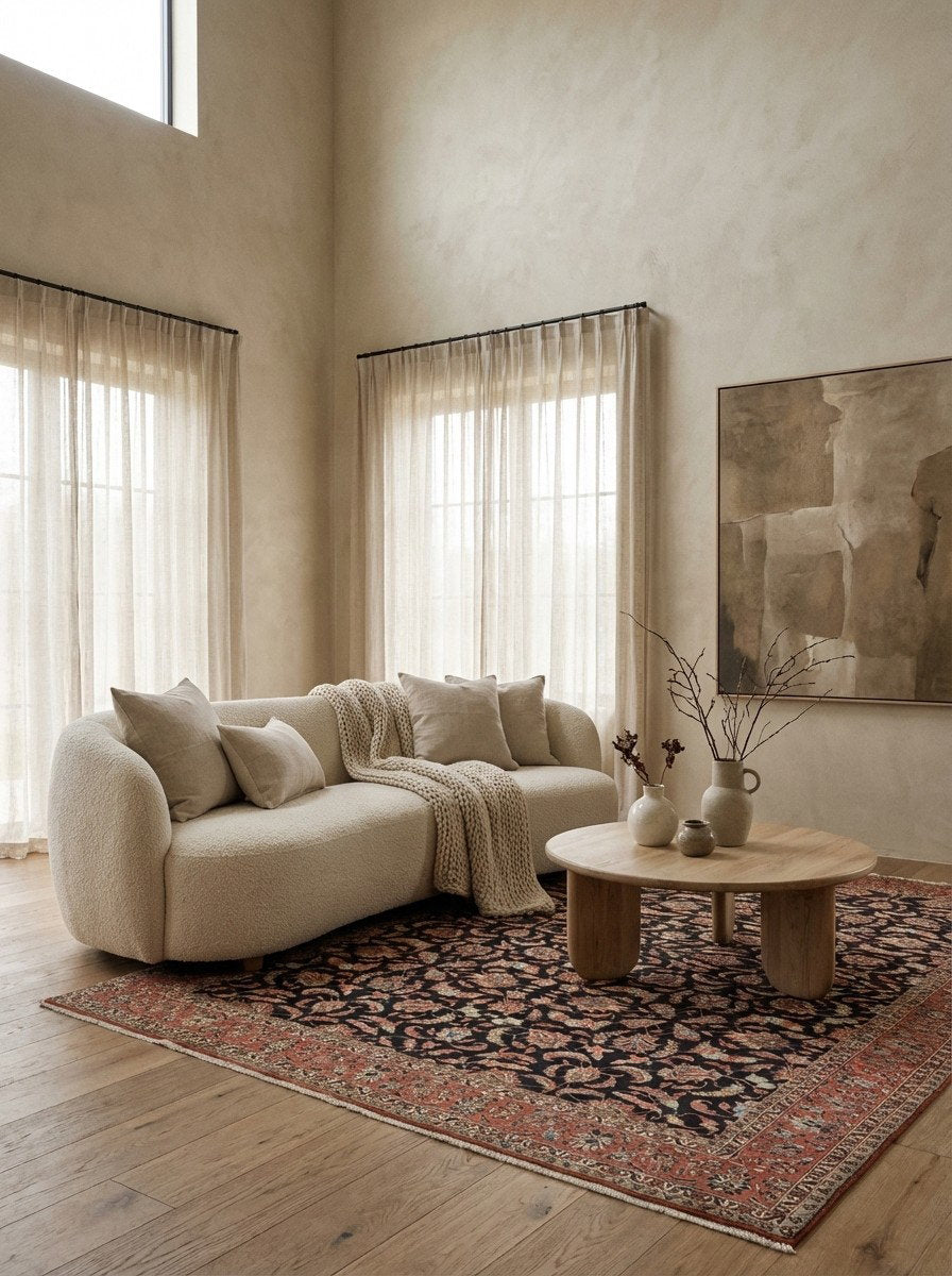 Bidjar — Handgefertigt, 248x176 cm, Rot, 90% Schurwolle, 10% Seide | Detail view