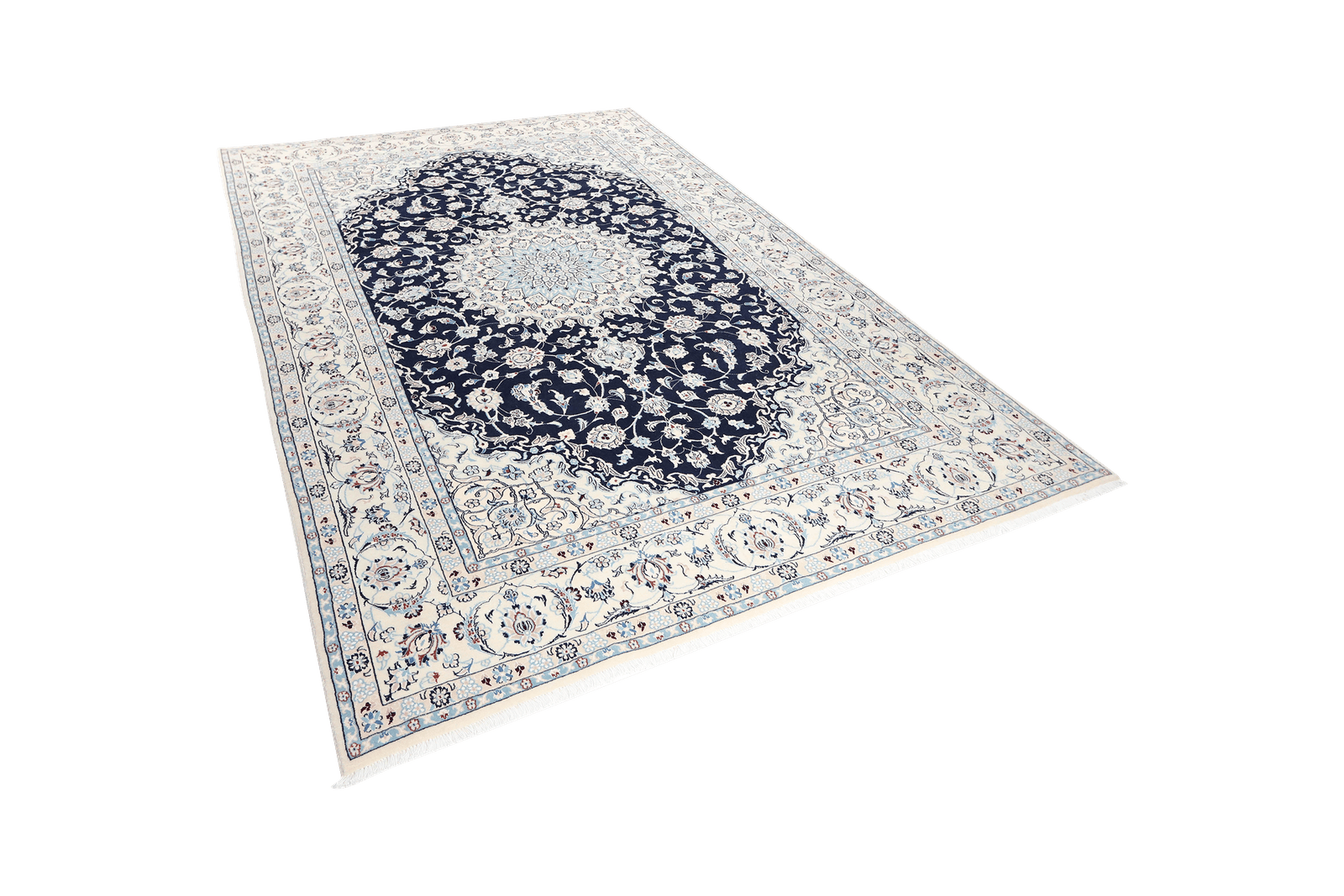 Nain 9La — Hand-knotted, 200x305 cm, Blue, 100% Virgin Wool | View 5