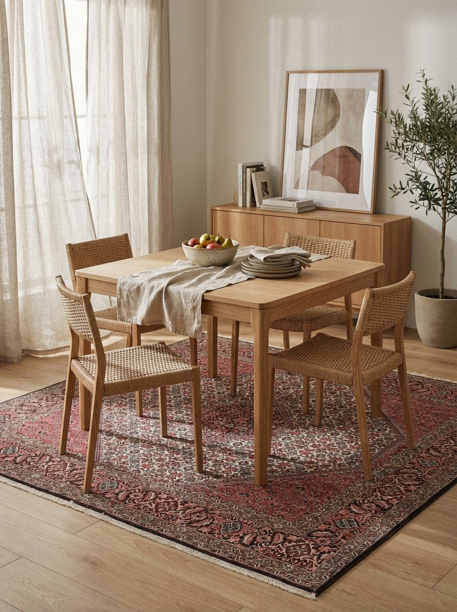 Bidjar Zandjan — Handgefertigt, 197x202 cm, Blau, 100% Virgin Wool | Detail view