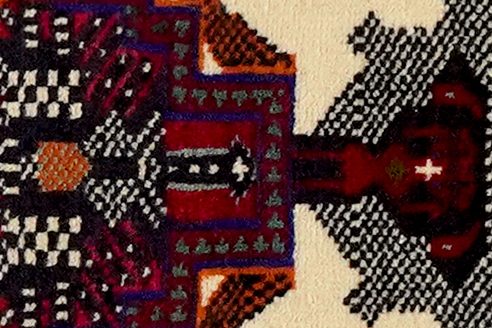 Belutch — Handgefertigt, 43x38 cm, Bunt, 100% Virgin Wool | View 5
