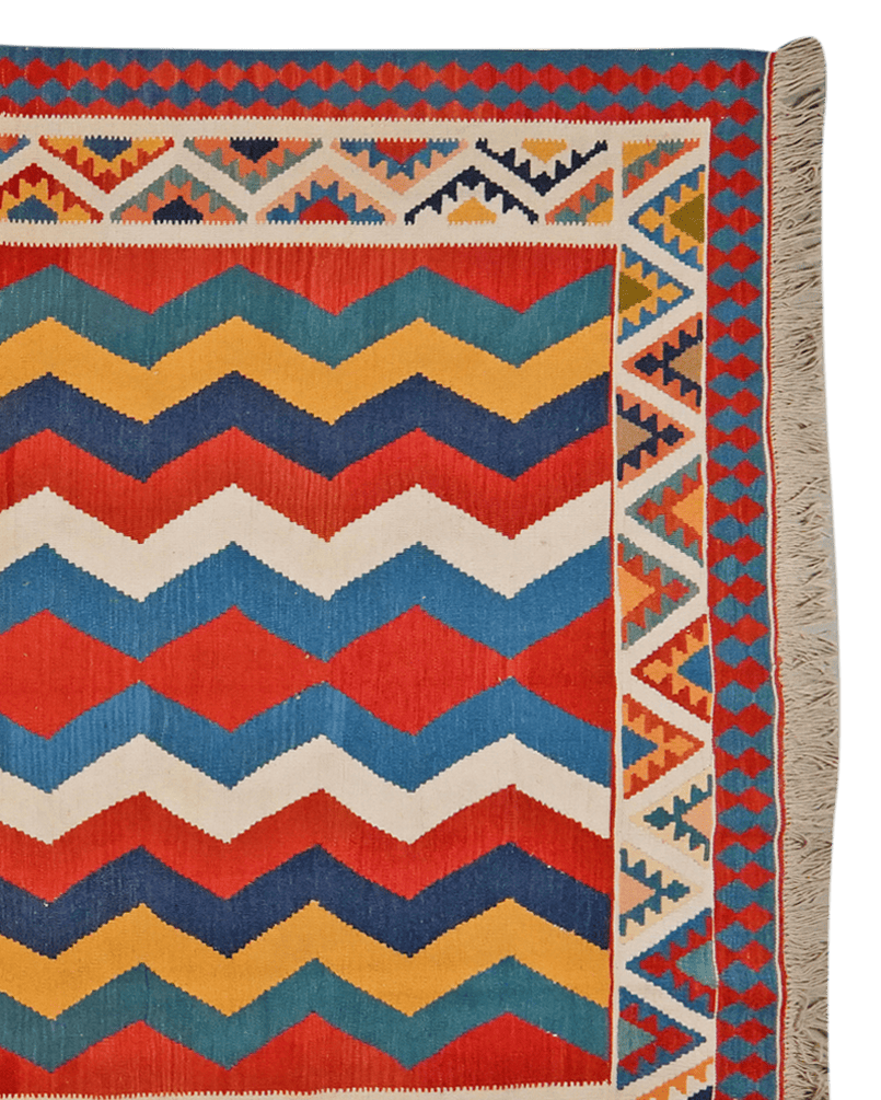 Kelim Gashgai — Handmade, 206x585 cm, Multicolor, 100% Virgin Wool | View 3