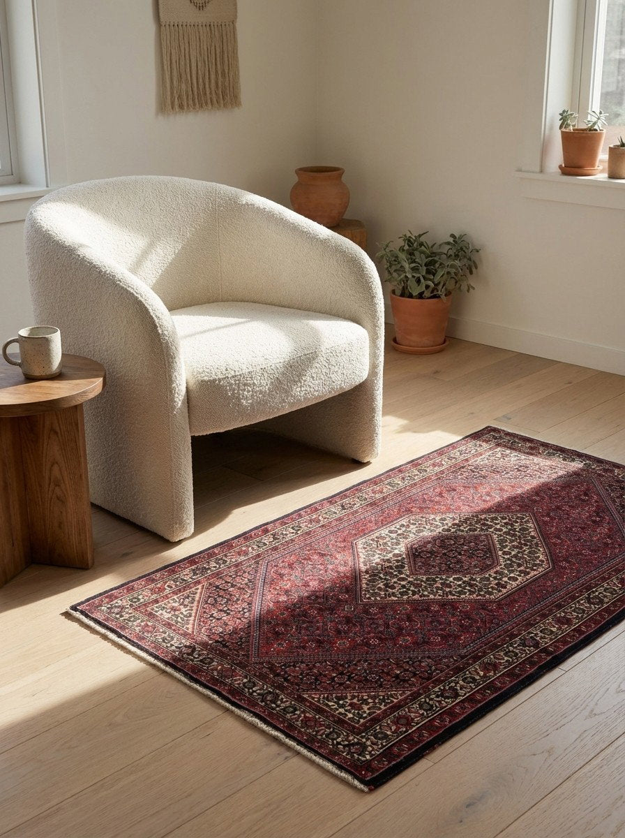 Bidjar Bookan — Handgefertigt, 153x89 cm, Beige, 100% Virgin Wool | Detail view