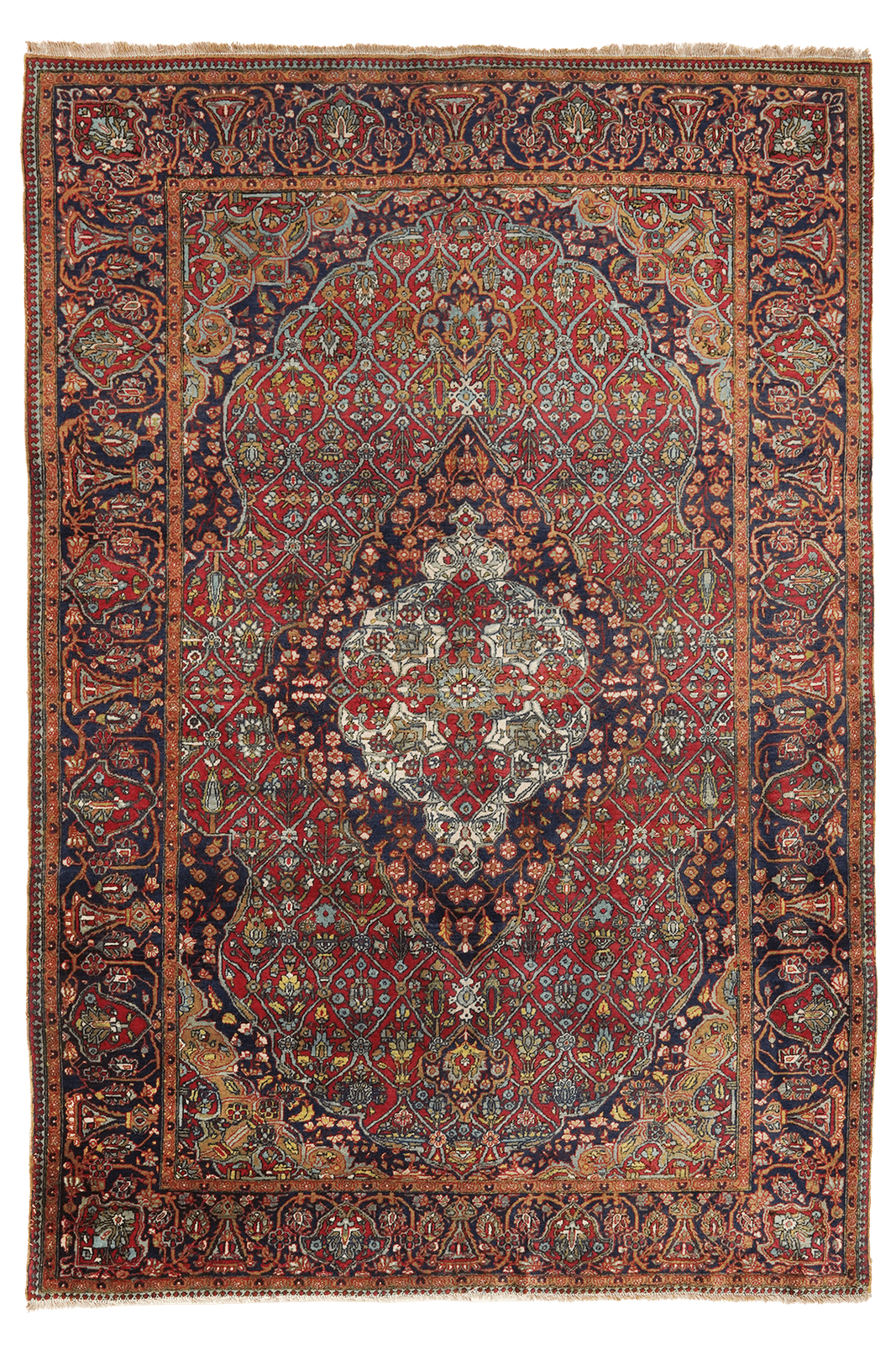 Kashan — Hand-knotted, 127x195 cm, Red, 100% Virgin Wool | Main view