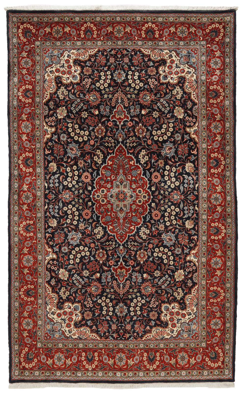Sarough — Hand-knotted, 149x245 cm, Blue, 100% Virgin Wool | Main view