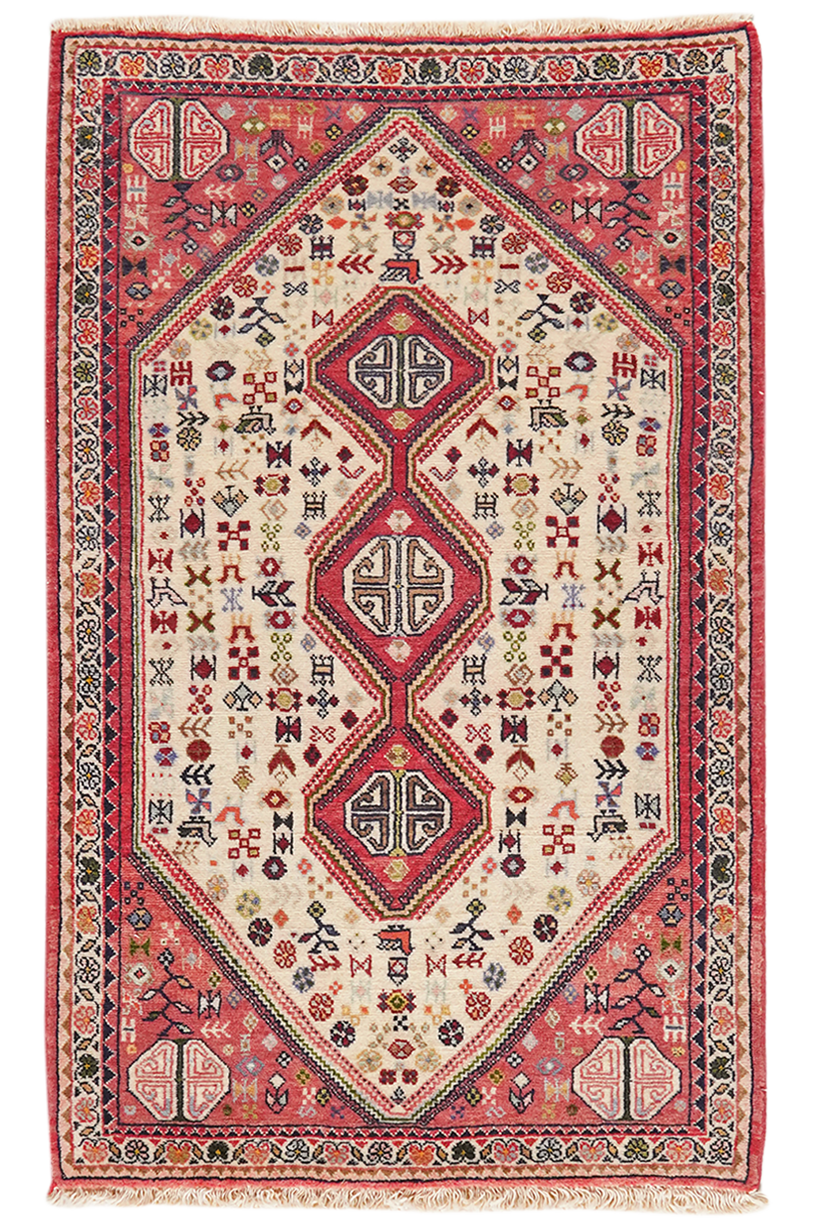 Abadeh — Handgefertigt, 125x76 cm, Beige, 100% Virgin Wool | Main view