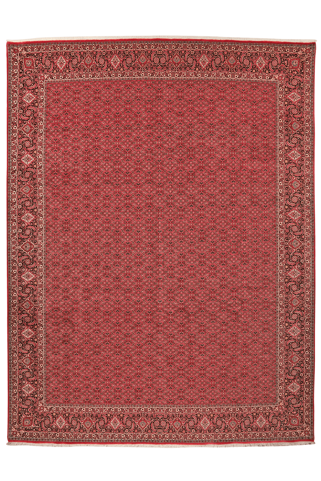 Bidjar — Hand-knotted, 301x397 cm, Red, 90% Schurwolle, 10% Seide | Main view