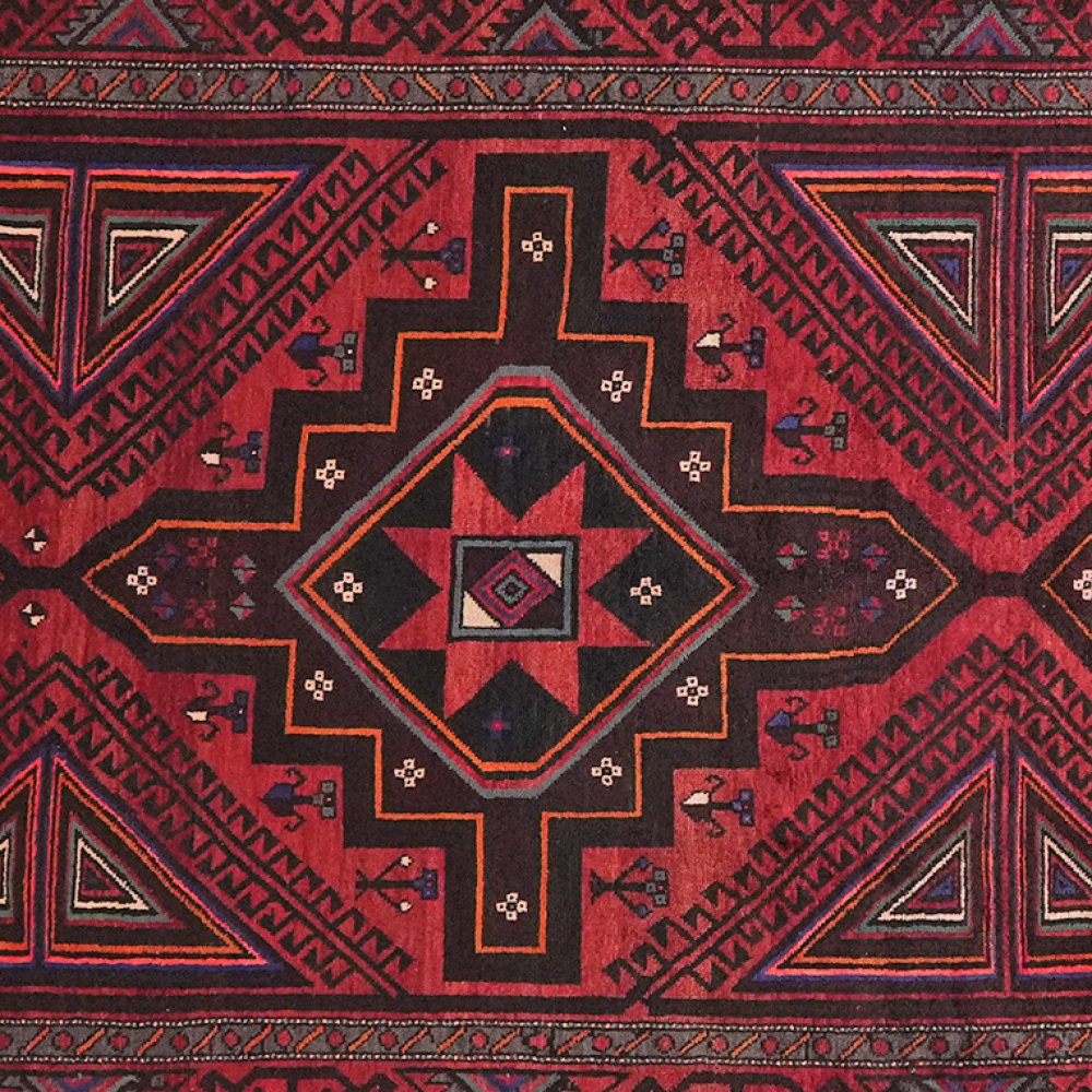 Belutch — Hand-knotted, 164x378 cm, Red, 100% Virgin Wool | View 4