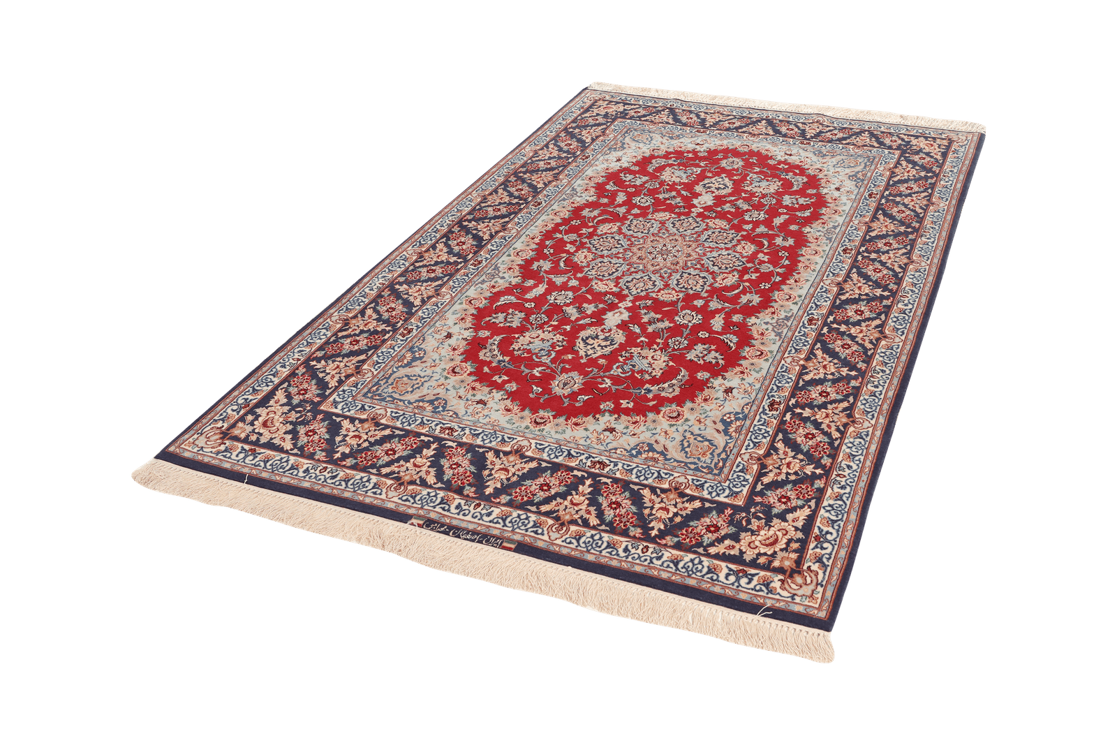 Isfahan — Hand-knotted, 128x204 cm, Red, 95% Schurwolle, 5% Seide | View 5