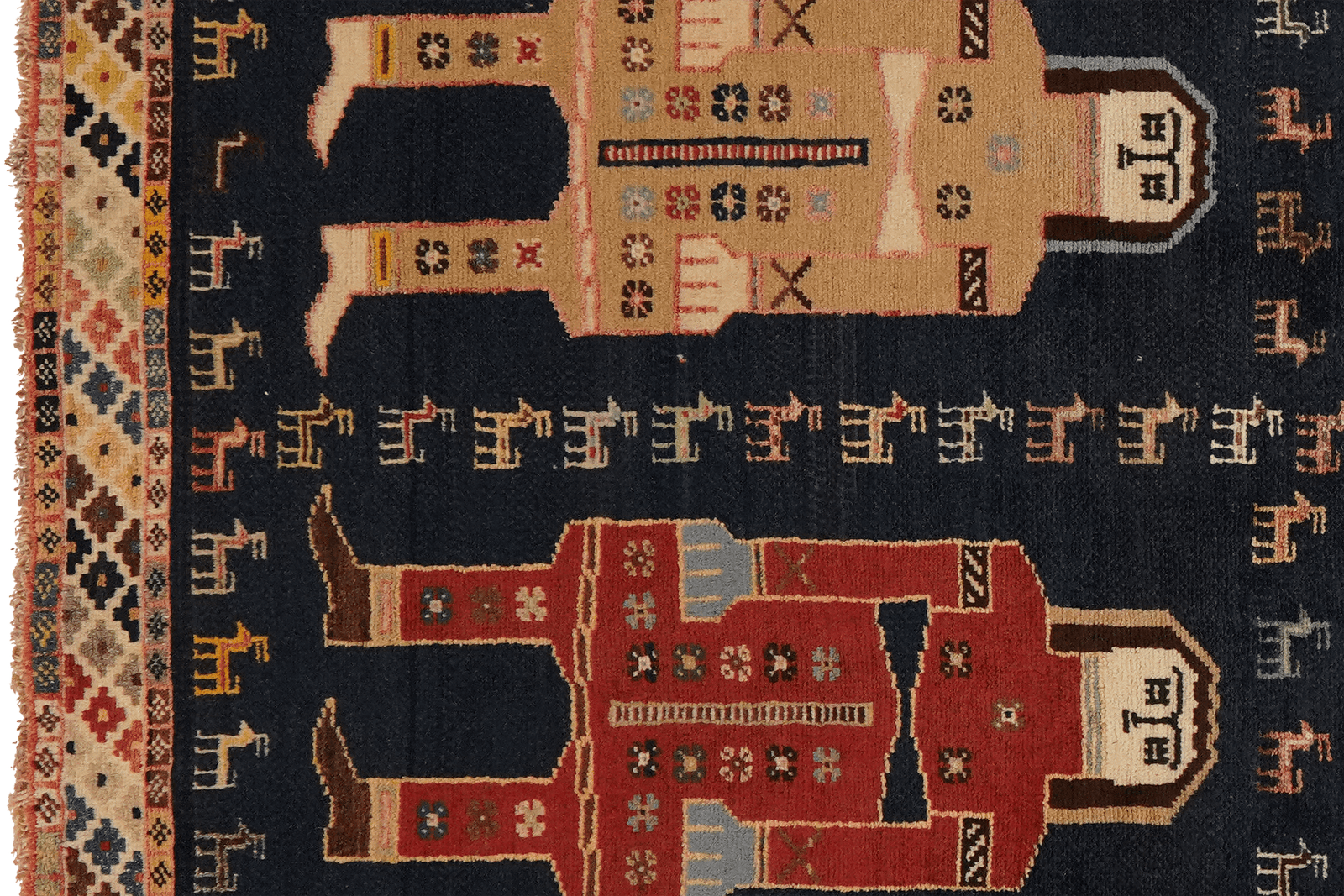 Gashgai — Hand-knotted, 110x162 cm, Blue, 100% Virgin Wool | View 3