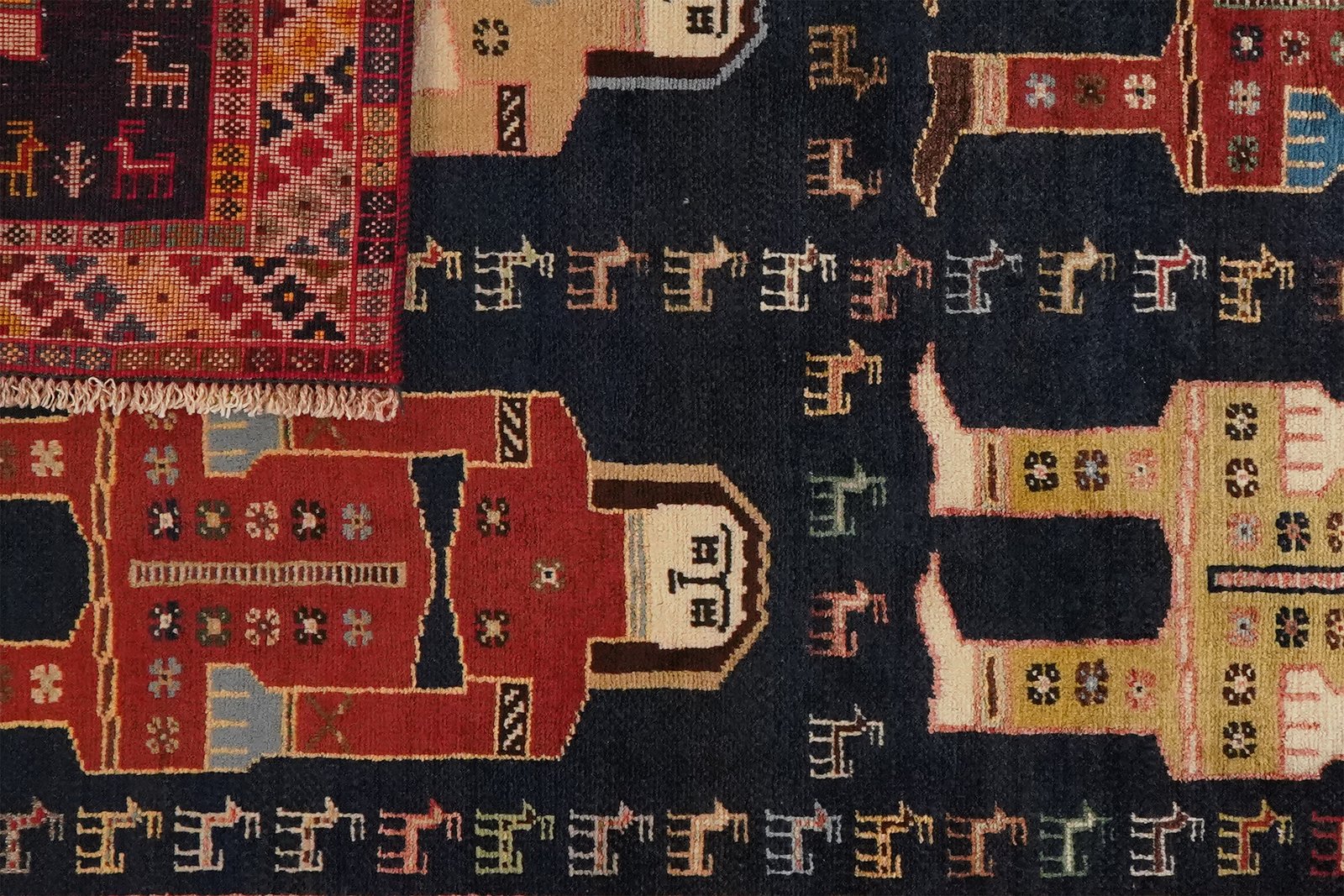 Gashgai — Hand-knotted, 110x162 cm, Blue, 100% Virgin Wool | View 5