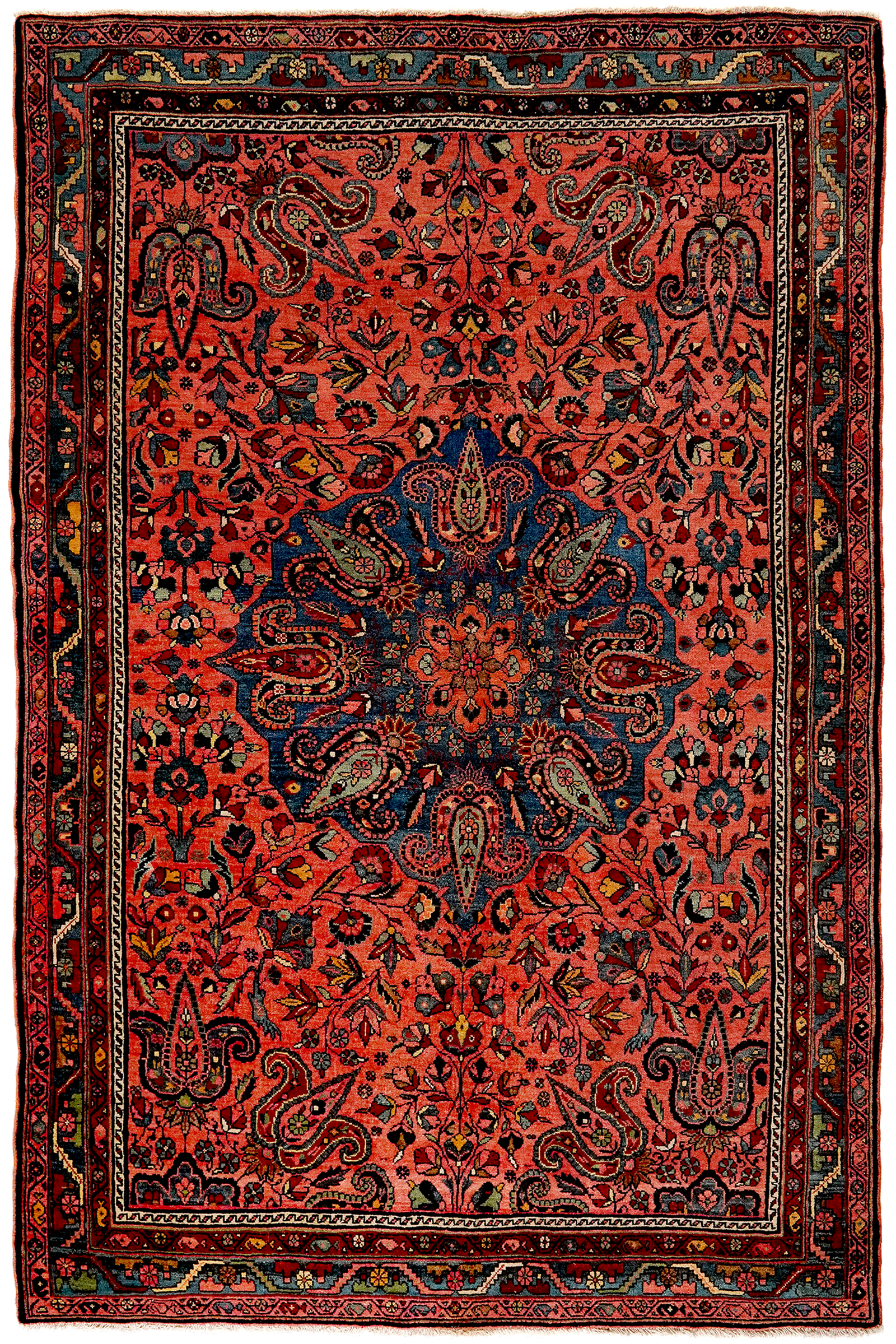 Bidjar — Handgefertigt, 210x141 cm, Blau, 100% Virgin Wool | Main view