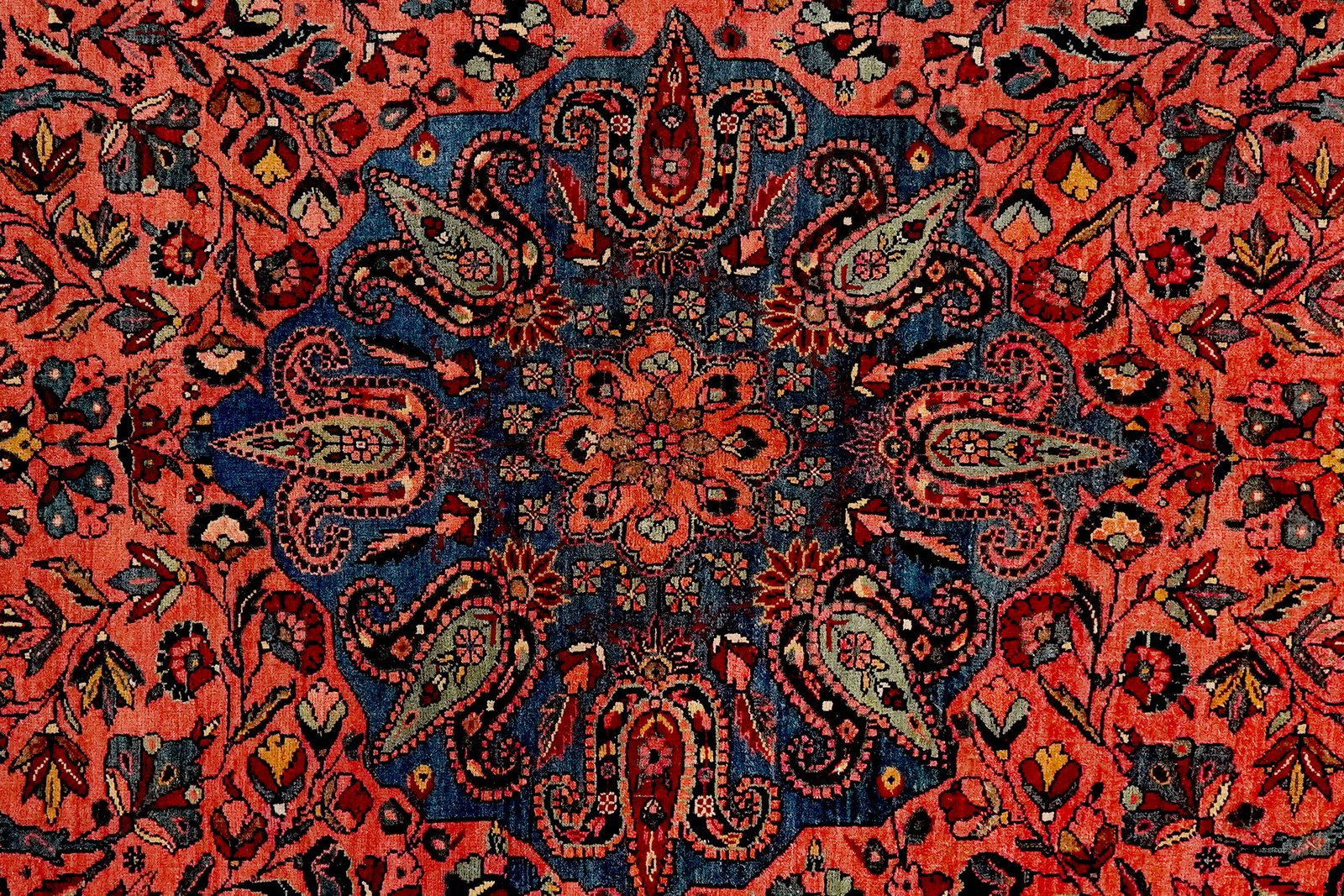 Bidjar — Hand-knotted, 141x210 cm, Orange, 100% Virgin Wool | View 4
