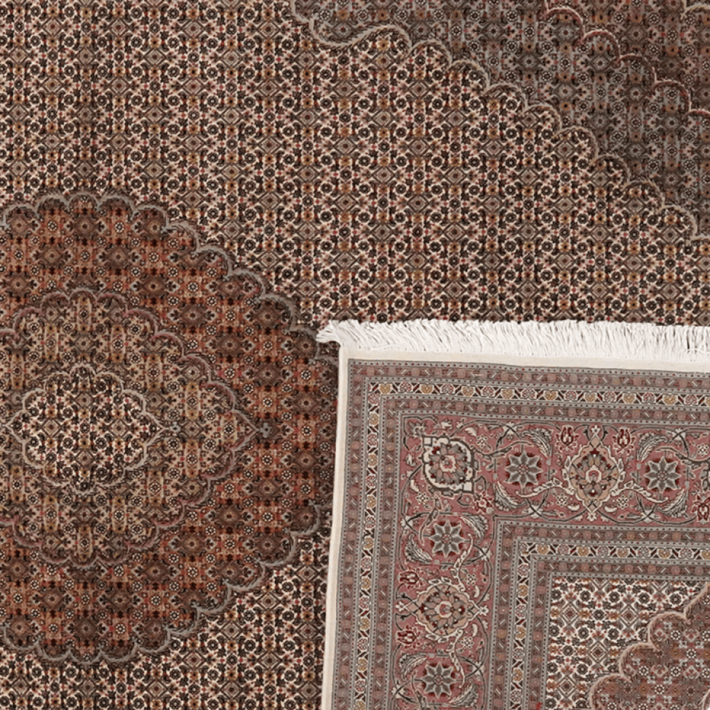 Tabriz 50 Raj — Hand-knotted, 204x298 cm, Brown, 100% Virgin Wool | View 6