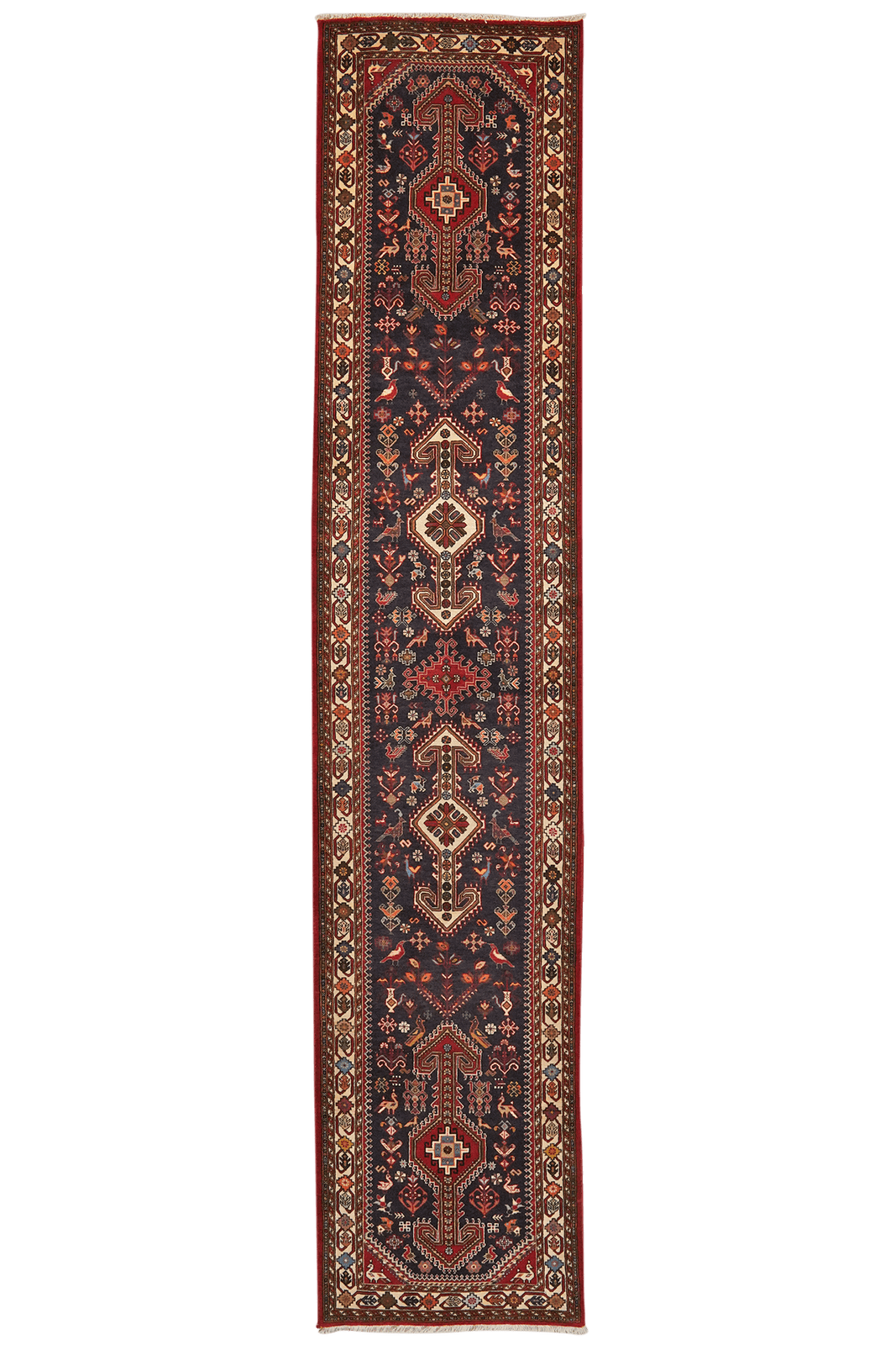 Nasrabad — Hand-knotted, 82x396 cm, Blue, 100% Virgin Wool | Main view