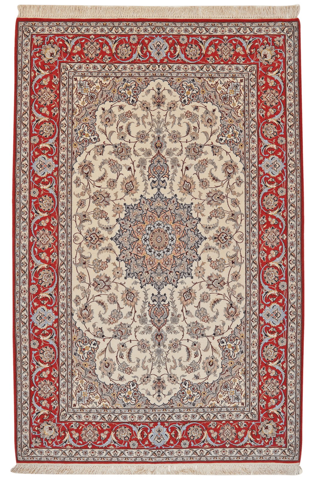 Isfahan — Hand-knotted, 132x202 cm, Beige, 100% Virgin Wool | Main view