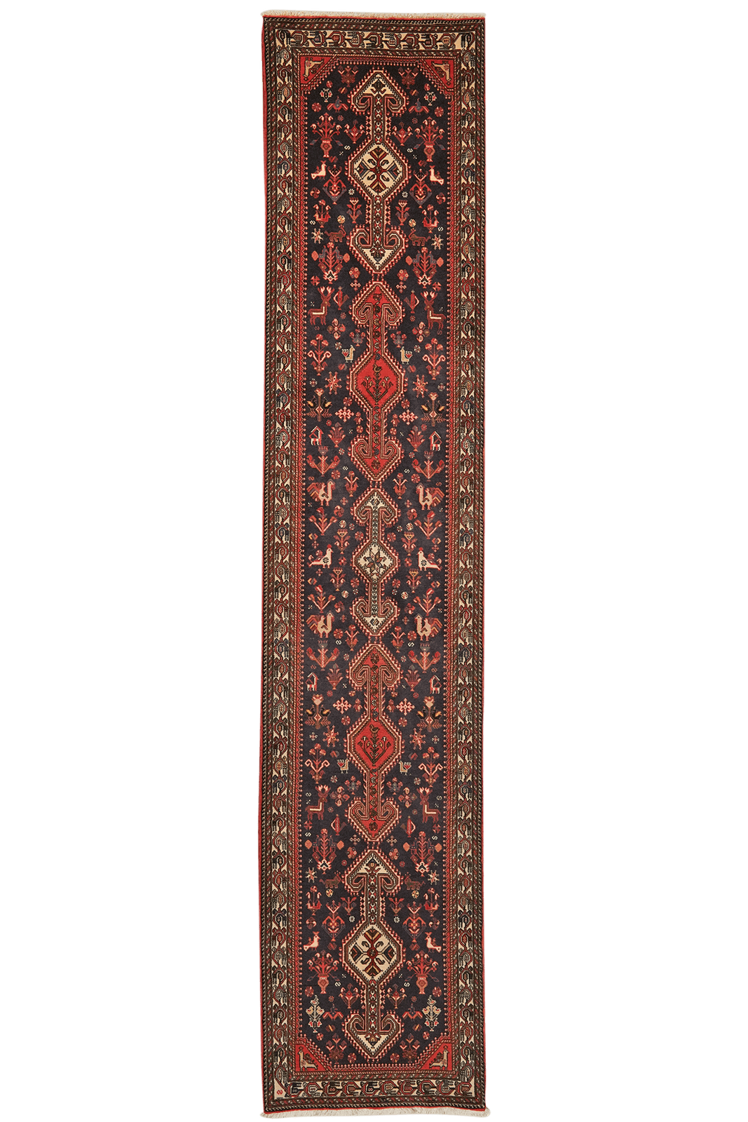 Nasrabad — Hand-knotted, 79x394 cm, Blue, 100% Virgin Wool | Main view