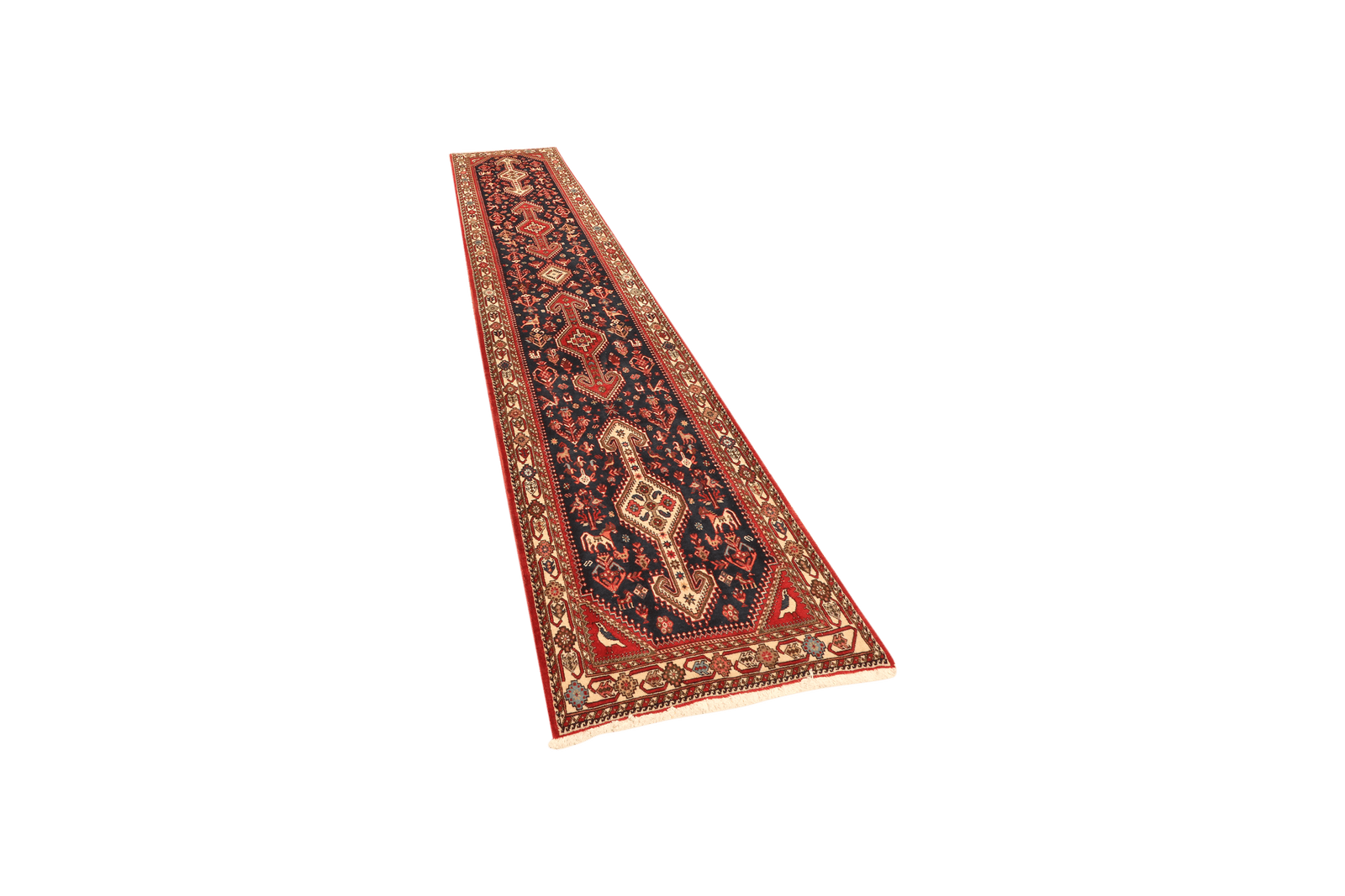 Nasrabad — Hand-knotted, 81x395 cm, Blue, 100% Virgin Wool | View 5