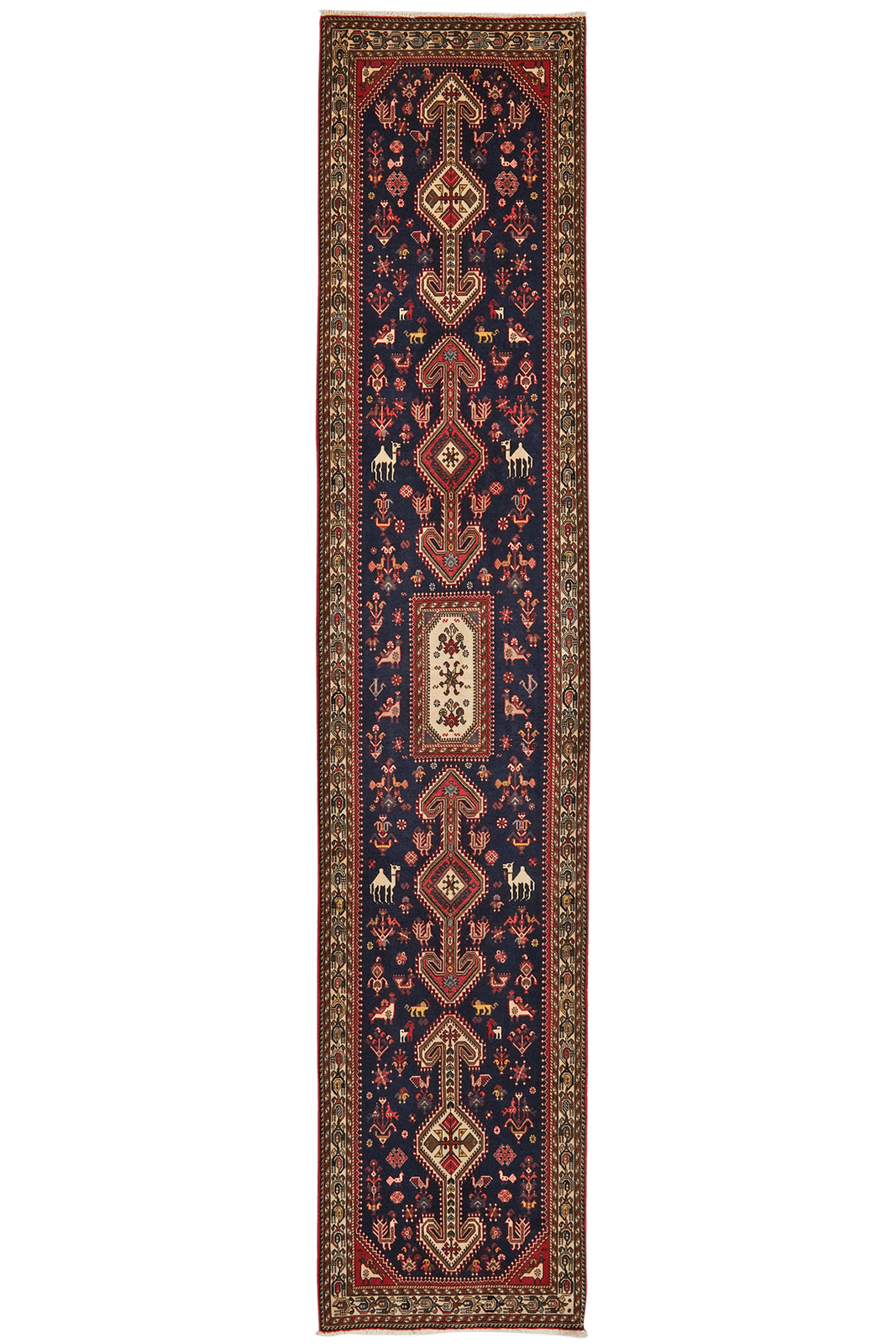 Nasrabad — Hand-knotted, 84x402 cm, Blue, 100% Virgin Wool | Main view