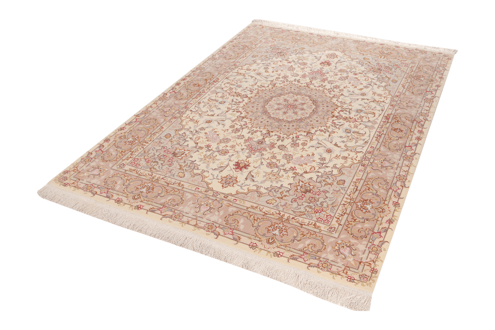 Tabriz 50 Raj — Hand-knotted, 150x205 cm, Beige, 90% Schurwolle, 10% Seide | View 5