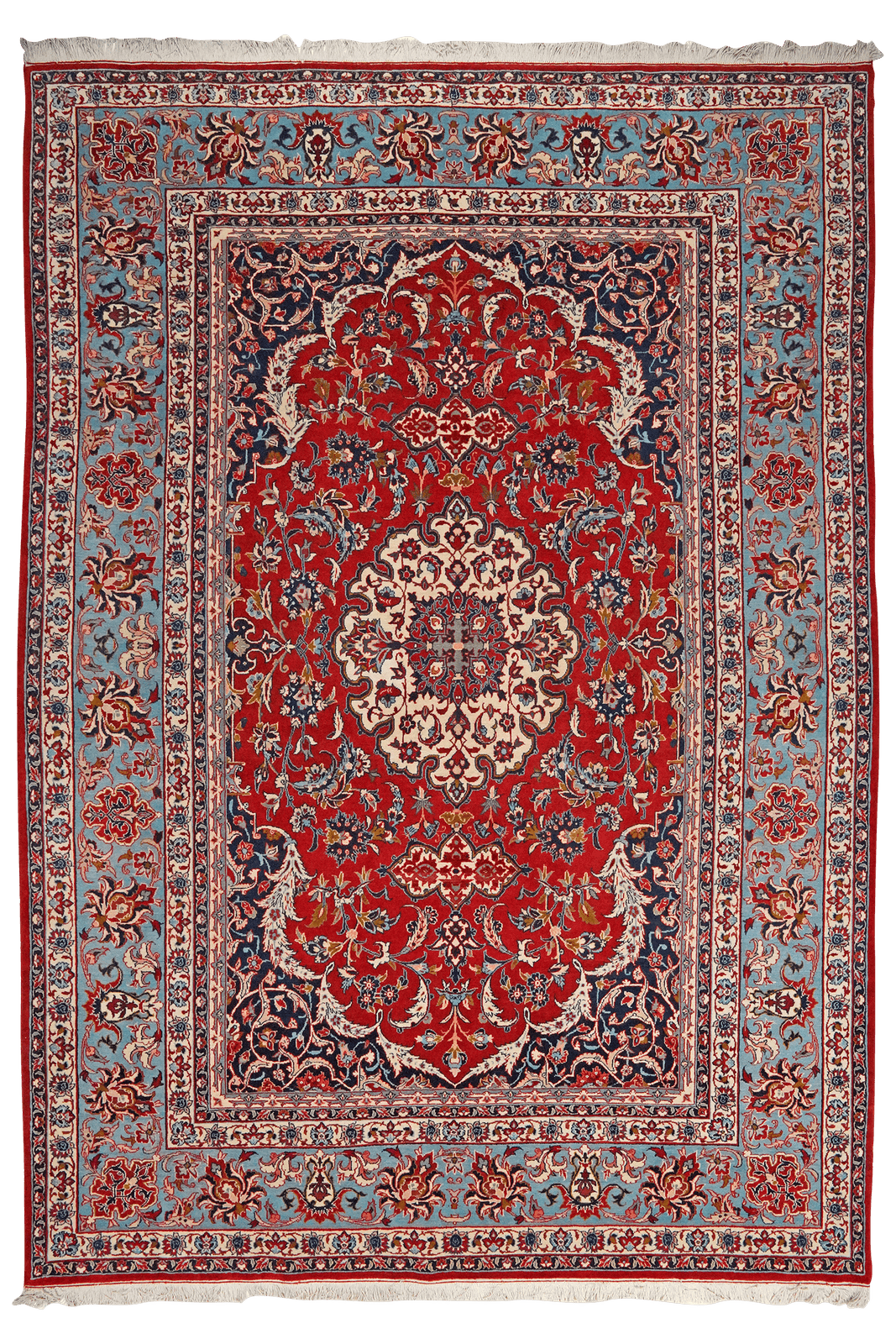 Isfahan — Hand-knotted, 210x300 cm, Red, 100% Virgin Wool | Main view