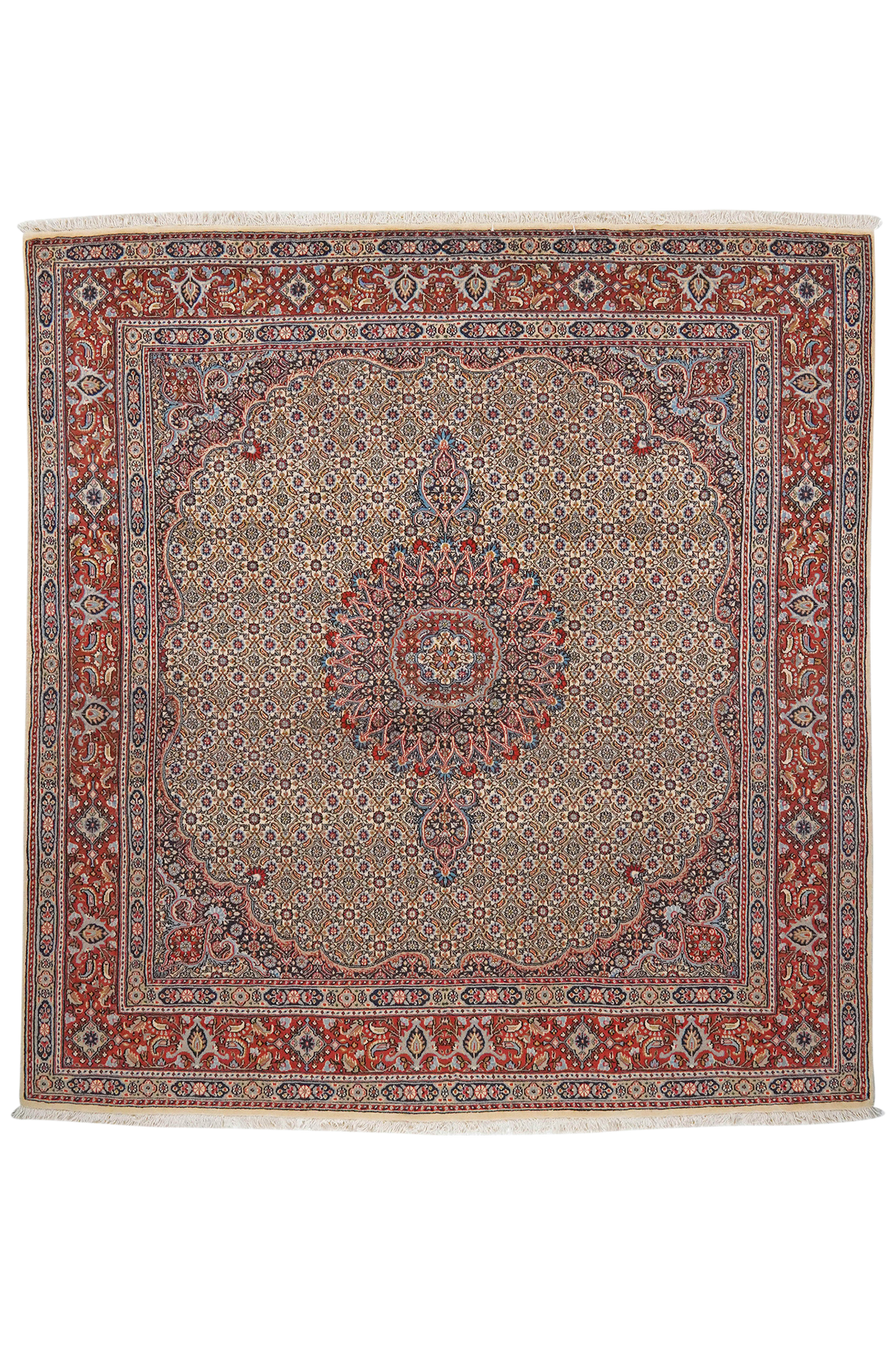 Moud Mahi — Handgefertigt, 210x198 cm, Rot, 100% Virgin Wool | Main view