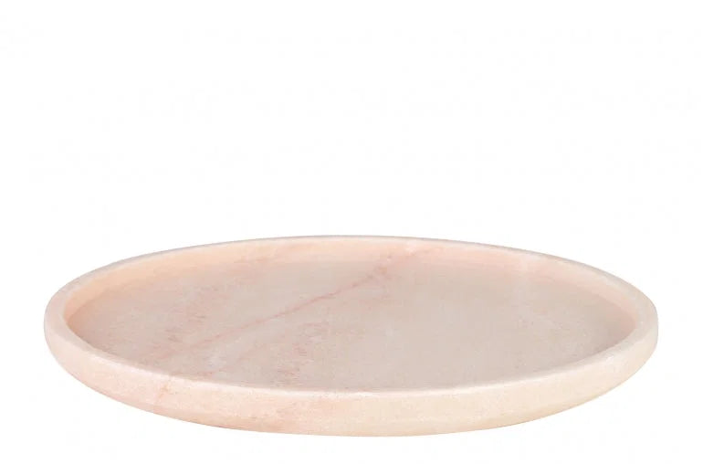Round Pink Marble Tray Medium — Handmade , 26x26 cm | View 5